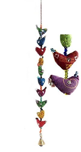 Mango Gifts 10-Bird Bell Tota Traditional Indian Hanging Decoration 2 Pieces India #TOP19