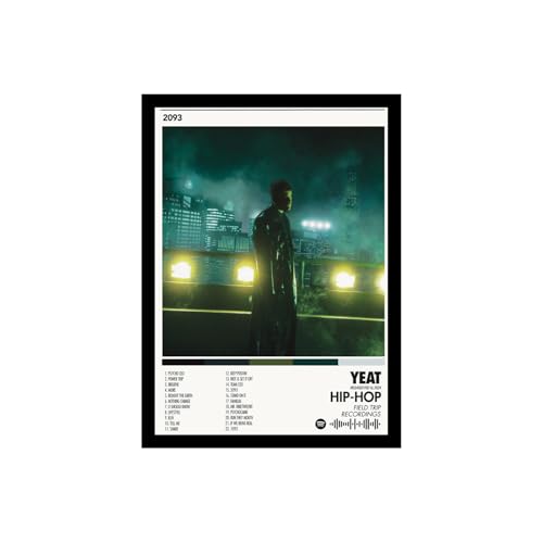 Image of BLINKART YEAT- 2093 Wall Photo Frames | Wall Art for Bedroom, Living Room, Studio or Office | Album Cover Print with Spotify Song Link QR Code | Gift for Fans - 8x12 In