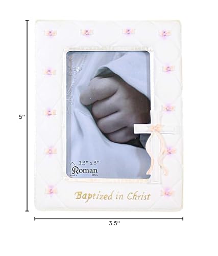 Roman 42989 Giftware Inc., Sacraments, Baptism & Christening, 7 Inch H Baptism Girl Frame 3.5X5,Religious thumb #3