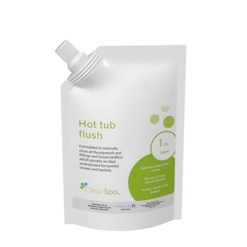 ClearSpa Hot Tub Flush 1L Poly Pouch - Suitable for Hot Tub, Spa and Swim Spa, Whirlpool Bath and Hot Tub System Flush Cleaner