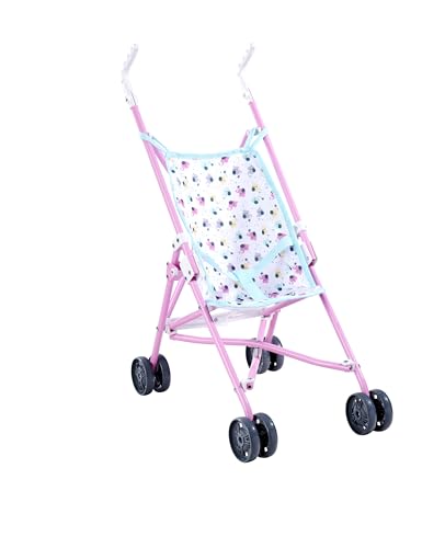 Simba Puppenbuggy – klappbarer Puppenwagen für Kinder ab 3 Jahren – leichtes Spielzeug für unterwegs – mit Sicherheitsgurt & Elefanten-Design – zusammenklappbar – höhe 55 cm