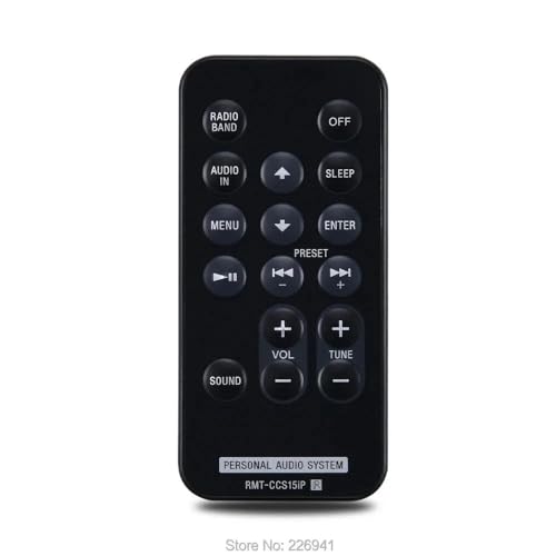  PZL RMT-CCS15ip - Telecomando di ricambio adatto per sistema audio Sony ICF-DS15iP ICF-CS15iPN ICF-DS15IPN ICF-CS15IP