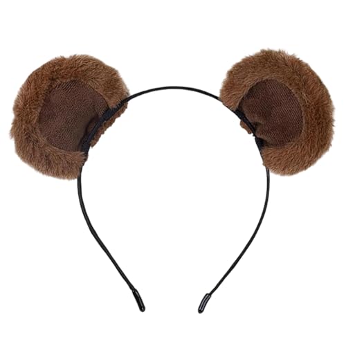 KBSICWO Diadema de orelhas de urso castanho, lindo diadema com orelhas urso, disfarce animais para adultos festival cosplay Halloween festa e lavar o rosto