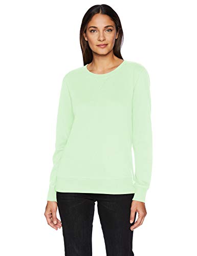 Amazon Essentials Women's French Terry Fleece Crewneck Sweatshirt, Bright Mint, Small