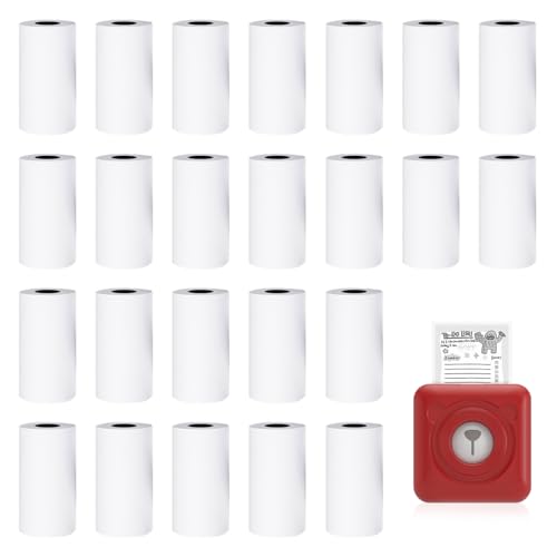 24 Rollos de Papel Térmico,57 X 30 mm Papel Recambio de Cámara, Mini Rollo de Papel Termico de Impresión,Papel Termico para Cámara Instantánea Infantiles,Papel Termico para Cajas Registradoras,Blanco