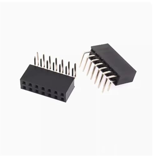 Connecteur femelle double rangée 2x7 broches coudé pour boîtiers compacts