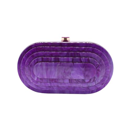 Image of Acrylic Evening Clutch Bag for Women Shell Shape Shoulder Crossbody Bag Glitter Marble Purse Handbag