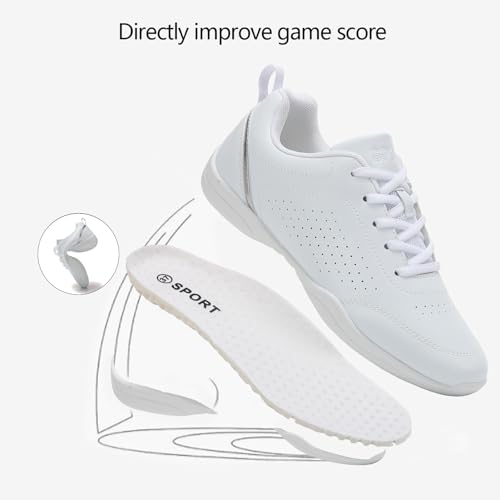 White Cheer Shoes for Women: Athletic Dance Sneakers - Comfortable Lightweight - Sport Jazz Shoes for Girls Competition Sport Training2