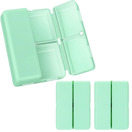 Image of FYY Travel Pill Organizer, Small Pill Box Medicine Case-2pcs Green