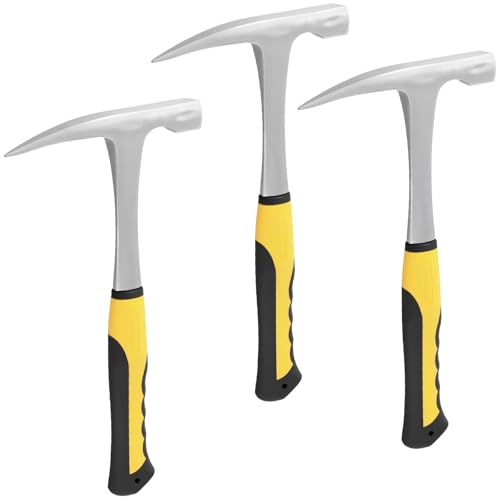 MUKSUET 3 Pack Rock Pick Hammer 28oz Geological Rock Hammer for Masonry Mining & Fossil Prospecting