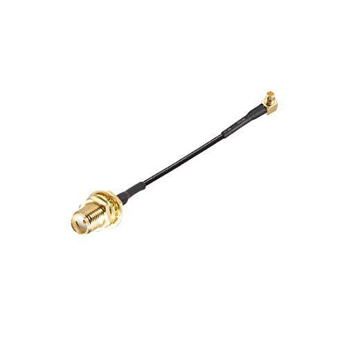 Câble coaxial RF1.37 MMCX mâle angle droit vers SMA femelle de 5,1 cm