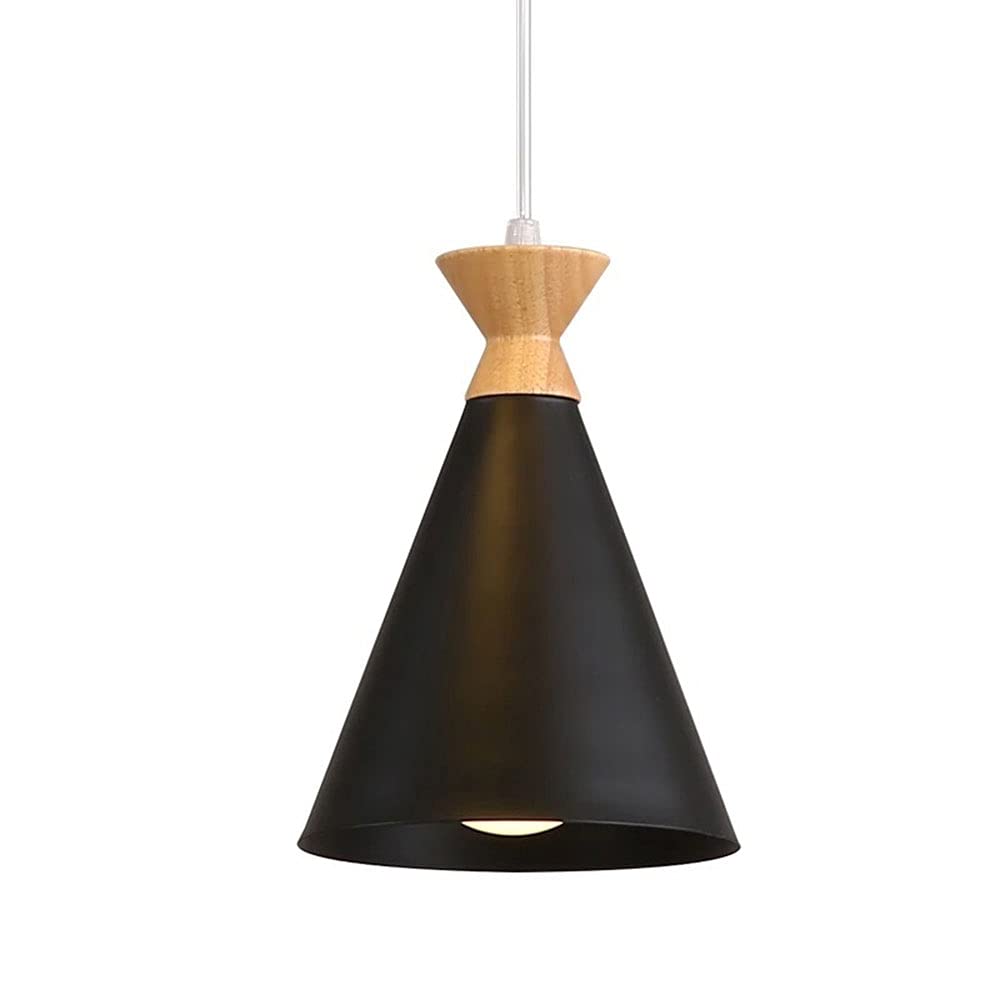 CHENKUI Vintage Ceiling Pendant Light Creative Chandelier Modern Adjustable Pendant Lamp Elegant Lampshade Minimalist Black Hanging Lamp E27 Base for Dining Room Living Room Kitchen Island