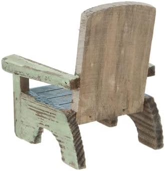 Miniatura 6 de Woodpile Fun! Silla de playa de madera rústica, color azul Adirondack envejecido, 4.25 x 4.75 pulgadas