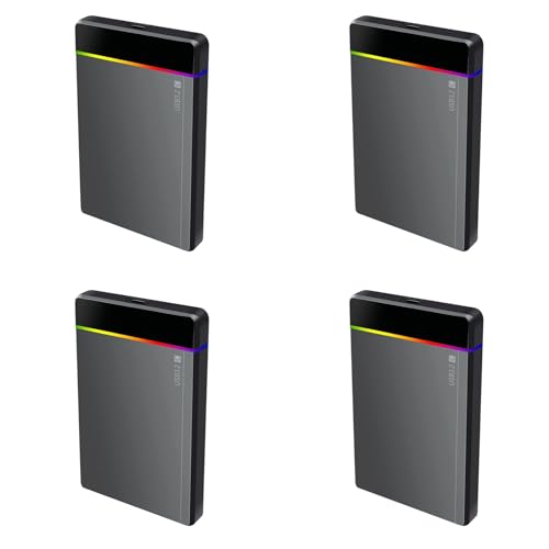 Zolynx 4Conjunto Caja para Disco Duro Externo HDD/SSD de 2,5 Pulgadas, Tipo C, RGB, SATA A USB 3.2 Gen1, 5 Gbps, Sin Herramientas