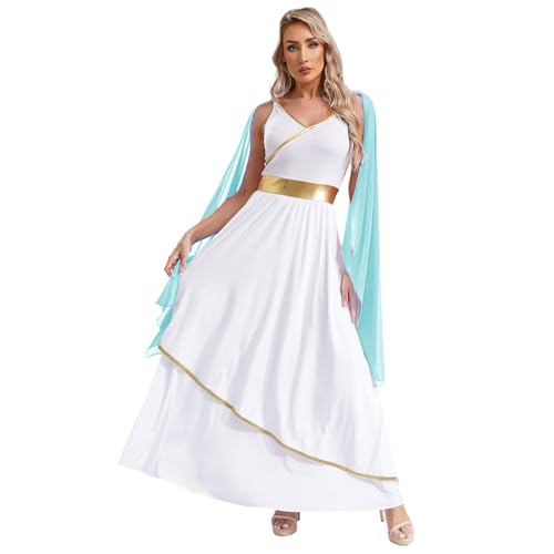 Robe Grecque Antique pour Femme Fluide qui Sublime la Silhouette en Toge de Reine Romaine