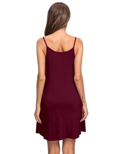 Image of MISFAY Women's Summer Spaghetti Strap Casual Beach Cover Up Dress with Pockets