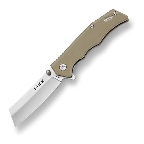 Buck Knives 252 Trunk Folding Liner Lock Pocket Knife Cleaver Blade (Tan) Cover