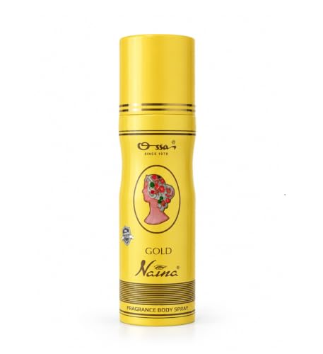 Image of Ossa Gold Naina Body Spray Deodorant For Men and Women, 200ML With Musk and Woody Notes | Premium Long Lasting Unisex Deodorant Combo | Strong Fragrance Ideal for All-Day