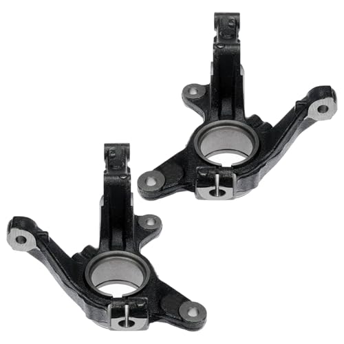 Image of Detroit Axle - 2pc Front Steering Knuckles for 1999-2003 Mazda Protege Protege5 [4-Wheel ABS] Steering Knuckles Assembly 2000 2001 2002 Replacement