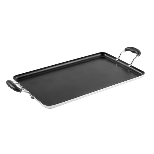 Restaurantware-Met Lux 19 x 11.7 Inch Double Burner Griddles, 10 No-Stick Flat Top Grills - Cool Touch Handles, Compatible With Gas And Electric, Aluminum Griddle Pans, Even-Heating, For Eggs by Restaurantware - Used condition - US$111.14