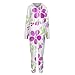 AKBLVS Pink Blossom Hooded Onesie Pajamas Set for Women Men Long Sleeve Fashion Couple One-Piece Zip Up Costume S