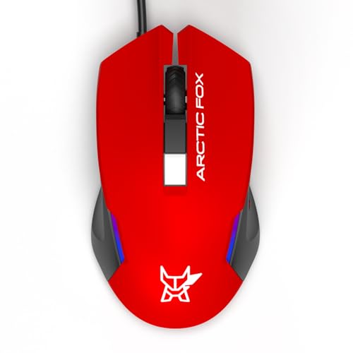 Image of Arctic Fox Wired USB Gaming Mouse with Breathing Lights and DPI Upto 3600 (Crimson Red)