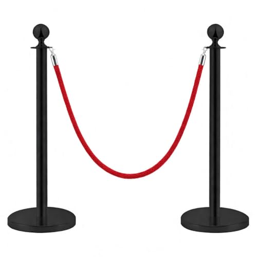 Poteaux de séparation avec corde de 1,5 m et base stable de 31 cm