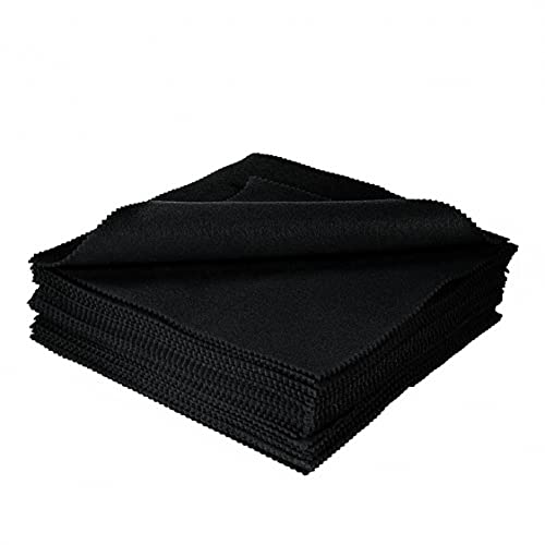 FabricLA Acrylic Felt Fabric - Pre Cut 10" X 10" Inches Felt Square Sheet Packs - Use Felt Sheets for DIY Craft, Hobby, Costume and Decoration - Black - 24 Pieces