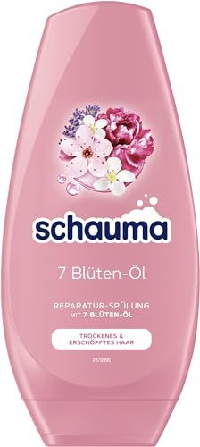 Schauma Acondicionador Schwarzkopf reparador 7 aceite de flores (1 x 250 ml), acondicionador para cabello seco y agotado, acondicionador aporta un brillo radiante sin apelmazarse