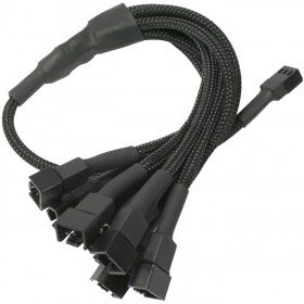Nanoxia 3-Pin Molex 9 x 3-Pin Adaptor 9 x 3-Pin Molex Negro - Adaptador para Cable (3-Pin Molex, 9 x 3-Pin Molex, Male Connector/Female Connector, 0,6 m, Negro)