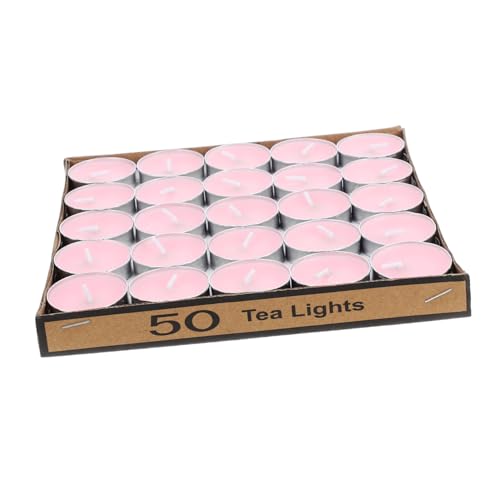 MAGICLULU 50Pcs Round Tealight Candles for Weddings Engagements and Romantic Dinners Clean Burning Mini Tea Lights for Decor and Centerpieces