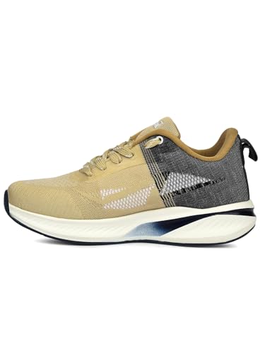 Image of Liberty Leap7x GHD-22 Lacing Sports Running Shoes For Men - Beige, Maroon & Sea Green | Comfortable and Durable Lace-Up Closure - Suitable for Lacing Walking, Gym, Jogging, Outdoor - Cushioned Footbed
