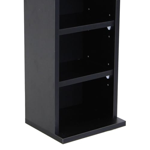 Oypla 6 Tier Black Wooden CD DVD Game Book Shelf Storage Tower Rack - Fits 102 CDs - Image 7