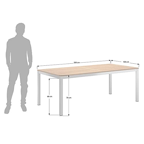 OUTLIV. Gartentisch 200x100 cm Edelstahl/Teak, moderner Esstisch für den Garten oder Balkon, für ca. 8 Personen – Bild 7