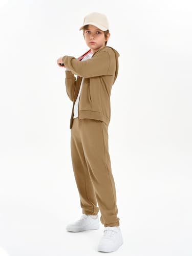 Image of Haloumoning Boys Sweatsuits Kids Active Zip Hoodie Sweatershirt and Jogger Sweatpants 5-14 Years