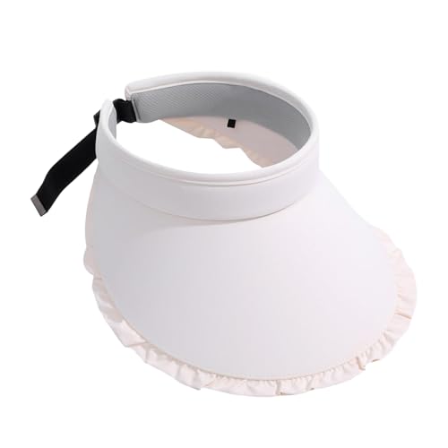 Sombrero de sol con protección UV | Sombrero de encaje con parte superior hueca de moda con protección UV | Absorbe el sudor al aire libre, transpirable, ajustable, visera de playa suave para correr
