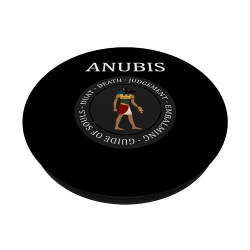 Anubis Egyptian God of the Dead Egyptian Mythology PopSockets Swappable PopGrip, Black - Image 2