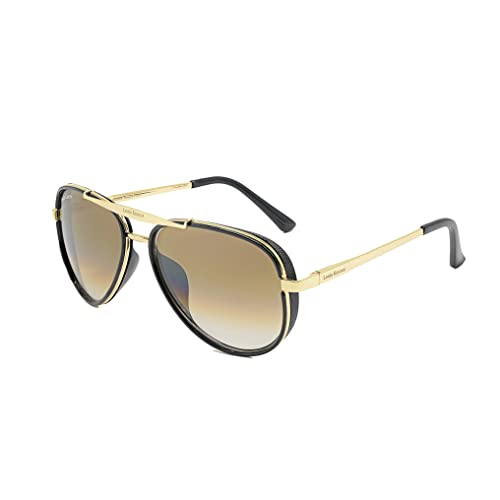 Image of Louis Kouros Cherokee Aviator Classic Trendy 4414 sunglasses | Mirror Lens | 400 UV Protected | For Men's Women's | Medium | 58mm Lens Width