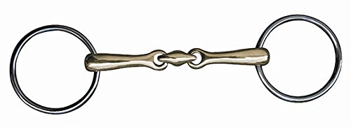 HKM Argentan Double Jointed Snaffle Bit 14mm M 540644, Black/Siver