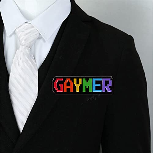 Image of Gaymer Enamel Pin LGBTQ Pride Gay Rainbow Lapel Pins Backpacks Brooches on Clothes Brooch Jewelry for Backpacks Badges Hats Bags for Women Girls Kids Gift Accessories