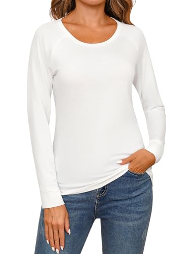 Camiseta Básica Mujer Manga Larga Camiseta Cuello Alto Algodón Cálida y Elástica Top Básico Interior Termica Casual Elástico