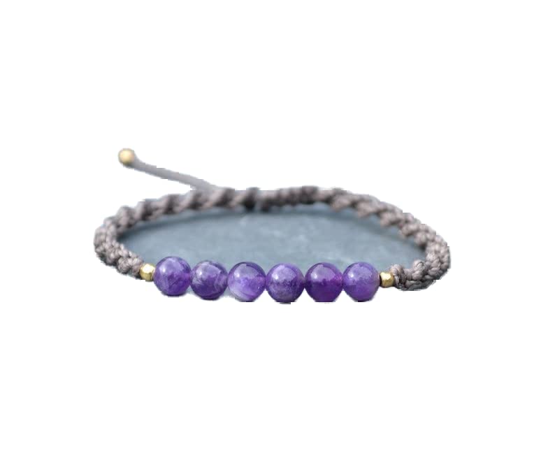 Bracelet améthyste fin contre les tensions du poignet avec cordon textile doux ajustable