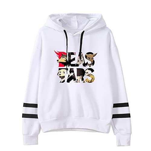 keepmore Unisex Anime Beastars Sudadera con Capucha Moda Otoño Invierno Cordón Barras paralelas Ropa Deportiva con Capucha