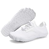 RUYI Scarpe da bagno unisex per uomo e donna, ad asciugatura rapida, morbide e leggere, con suola antiscivolo e ampia scatola, A03 bianco., 39 EU