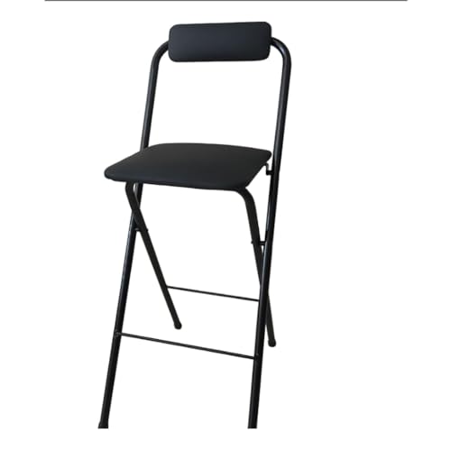 Taburetes de bar plegables con respaldo y reposapiés, sillas de cocina portátiles con marco de metal para asientos de desayuno con altura de mostrador