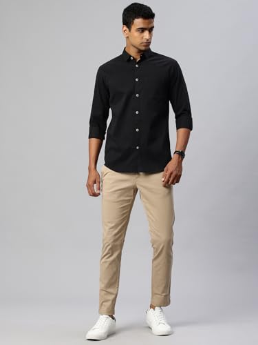Image of Majestic Man Comfort Slim Fit Solid Pure Cotton Self Design Casual Shirt