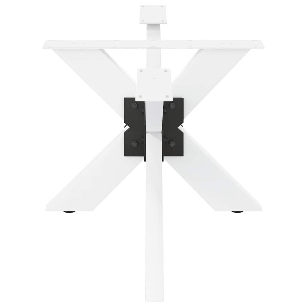 Tavolino da caffè a forma di ragno, bianco, in acciaio verniciato a polvere, 98 x 58 x (42 – 43) cm, con piedini di livellamento regolabili, gamba stabile per soggiorno e studio