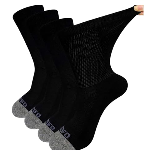 4 Pairs Non Binding Socks for Men Women Loose Fitting Socks Cotton Wide Top Socks Breathable & Moisture Wicking(Black-4 Pairs,L(43-46 11-13))
