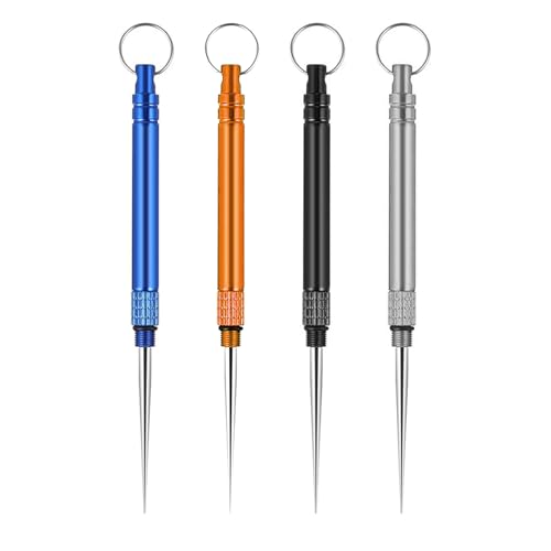 DUINIU Cure-Dents Portables en Alliage De Titane 4 Pièces, Tube De Rangement en Métal, Réutilisable Et Résistant À La Corrosion, Adapté À L'Extérieur,...