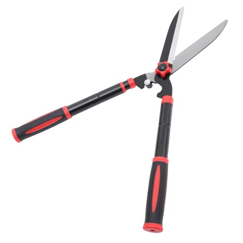 LIFKOME 伸縮式剪定鋏 鋼刃 衝撃吸収設計 人間工学ハンドル付き 生垣 低木 ツゲ剪定用 ガーデニング用強力バリカン